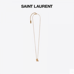 Gold lettering twist pendant metal necklace
