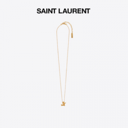 Gold lettering twist pendant metal necklace